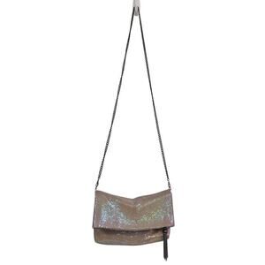 VTG Jessica McClintock Pink Iridescent Metal Mesh Purse Tassle/Chain Strap